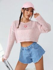 Акція на Джемпер жіночий SHEIN GD-00149530 S Світло-рожевий від Rozetka