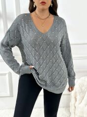 Акція на Джемпер жіночий SHEIN GD-00131650 XL Сірий від Rozetka