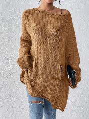 Акція на Джемпер жіночий SHEIN GD-00130057 L Світло-коричневий від Rozetka