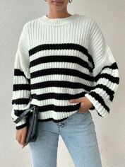 Акція на Джемпер жіночий SHEIN GD-00152038 XL Чорний з білим від Rozetka
