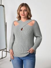 Акція на Джемпер жіночий SHEIN GD-00121513 2XL Світло-сірий від Rozetka