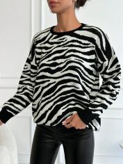 Акція на Джемпер жіночий SHEIN GD-00156658 S Чорний з білим від Rozetka