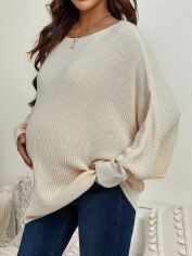 Акція на Джемпер для вагітних жіночий SHEIN GD-00156484 S Бежевий від Rozetka