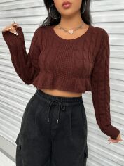 Акція на Джемпер жіночий SHEIN GD-00121648 XL Коричневий від Rozetka