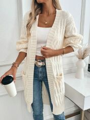 Акція на Кардиган жіночий SHEIN GD-00131860 XL Молочний від Rozetka