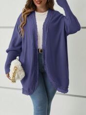 Акція на Кардиган жіночий SHEIN GD-00095549 XL Темно-синій від Rozetka