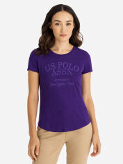 Акція на Футболка бавовняна жіноча U.S. Polo Assn 216512-1D00A(PHOENICIA PURPLE) XL Фіолетова від Rozetka