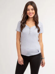 Акція на Футболка бавовняна жіноча U. S. Polo Assn 215842-6600A(Heather Light gray) M Сіра від Rozetka