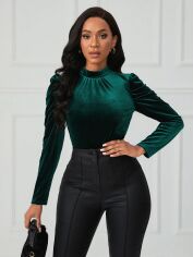 Акція на Футболка жіноча SHEIN GD-00160342 L Темно-зелена від Rozetka