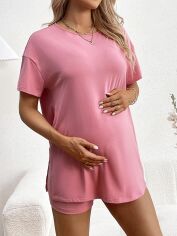 Акція на Футболка для вагітних та годуючих мам жіноча SHEIN GD-00152318 XL Рожева від Rozetka