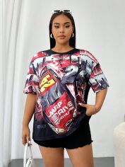 Акція на Футболка жіноча SHEIN GD-00139447 3XL Різнокольорова від Rozetka