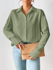 Акція на Сорочка оверсайз жіноча SHEIN GD-00103998 L Зелена від Rozetka