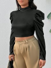 Акція на Блузка жіноча SHEIN GD-00094959 3XL Чорна від Rozetka