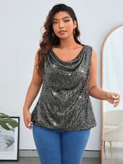 Акція на Блузка жіноча SHEIN GD-00111240 XL Чорна від Rozetka