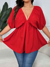 Акція на Блузка жіноча SHEIN GD-00137628 XL Червона від Rozetka