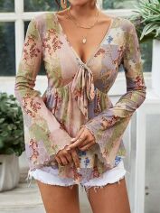 Акція на Блузка жіноча SHEIN GD-00153710 XS Різнокольорова від Rozetka