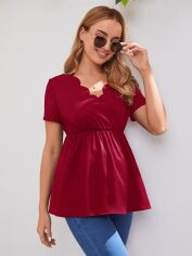 Акція на Блузка жіноча SHEIN GD-00111586 M Бордова від Rozetka