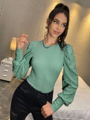 Акція на Блузка жіноча SHEIN GD-00148778 S Світло-зелена від Rozetka