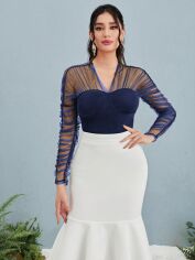Акція на Блузка жіноча SHEIN GD-00111914 M Темно-синя від Rozetka