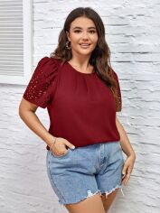 Акція на Блузка жіноча SHEIN GD-00135549 XL Бордова від Rozetka