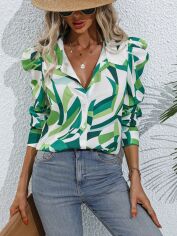 Акція на Блузка жіноча SHEIN GD-00130575 L Зелена від Rozetka