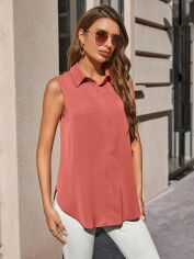 Акція на Блузка жіноча SHEIN GD-00111420 S Теракотова від Rozetka