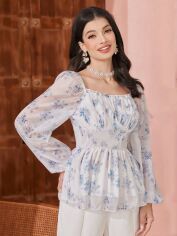 Акція на Блузка жіноча SHEIN GD-00152253 XL Біла від Rozetka