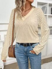 Акція на Блузка жіноча SHEIN GD-00149567 S Світло-бежева від Rozetka