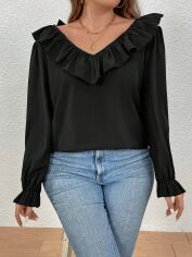 Акція на Блузка жіноча SHEIN GD-00104119 XL Чорна від Rozetka