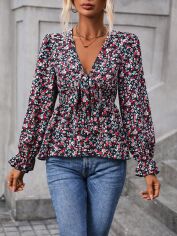 Акція на Блузка жіноча SHEIN GD-00098037 L Різнокольорова від Rozetka