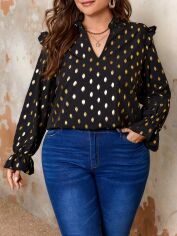 Акція на Блузка жіноча SHEIN GD-00111676 2XL Чорна від Rozetka