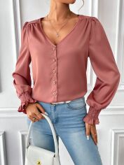 Акція на Блузка жіноча SHEIN GD-00098773 S Пудрова від Rozetka