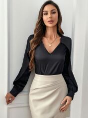 Акція на Блузка жіноча SHEIN GD-00098284 XS Чорна від Rozetka