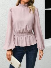 Акція на Блузка жіноча SHEIN GD-00149493 S Світло-рожева від Rozetka