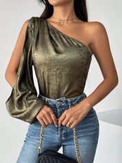 Акція на Блузка жіноча SHEIN GD-00153797 XS Золотиста від Rozetka