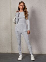 Акція на Спортивний костюм жіночий SHEIN GD-00162829 XS Світло-сірий від Rozetka
