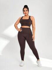 Акція на Спортивний костюм жіночий SHEIN GD-00135537 XL Темно-коричневий від Rozetka