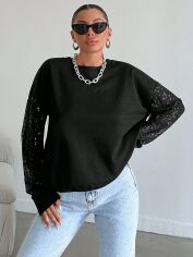 Акція на Світшот жіночий SHEIN GD-00095479 4XL Чорний від Rozetka