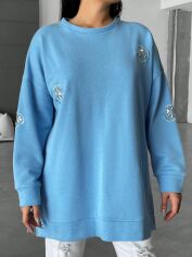 Акція на Світшот жіночий SHEIN GD-00138165 2XL Блакитний від Rozetka