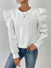Акція на Світшот жіночий SHEIN GD-00153268 XS Білий від Rozetka