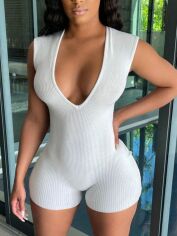 Акція на Комбінезон жіночий SHEIN GD-00150750 S Білий від Rozetka