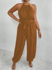 Акція на Комбінезон жіночий SHEIN GD-00136088 XL Коричневий від Rozetka