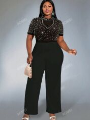 Акція на Комбінезон жіночий SHEIN GD-00114789 2XL Чорний від Rozetka