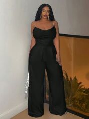 Акція на Комбінезон жіночий SHEIN GD-00133521 XL Чорний від Rozetka