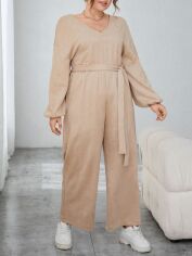Акція на Комбінезон жіночий SHEIN GD-00137090 XL Світло-бежевий від Rozetka