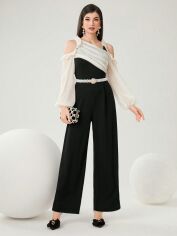Акція на Комбінезон жіночий SHEIN GD-00156007 XL Чорний з білим від Rozetka