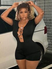 Акція на Комбінезон жіночий SHEIN GD-00149658 S Чорний від Rozetka
