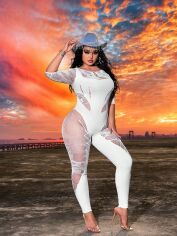 Акція на Комбінезон жіночий SHEIN GD-00148427 One Size Білий від Rozetka
