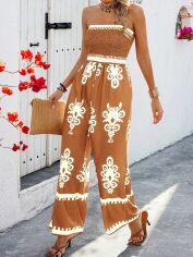 Акція на Комбінезон жіночий SHEIN GD-00150809 S Світло-коричневий від Rozetka