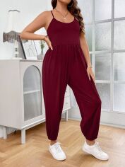 Акція на Комбінезон жіночий SHEIN GD-00137752 XL Бордовий від Rozetka